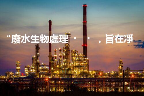 “廢水生物處理，旨在凈化水源，守護(hù)碧水藍(lán)天”